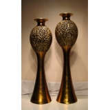 y14386花器系列 - POLY材質 - 落地復古瓶(古銀色) 共2款尺寸(另有古金色)
